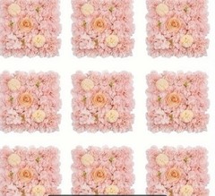 12PCS Artificial 3D Flower Wall Panel Wedding Backdrop Wall Decor Pink 15*15in