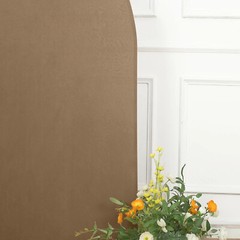 7 ft x 3 ft TAUPE Matte Fitted Spandex Half Moon Arch Stand Cover Wedding