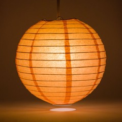 12″ Peach Even Ribbing Round Paper Lantern (10 PACK)