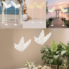 Gold, White/Pure White Decor Lamp 2PCS Butterfly Floor Lamp LED Ambient Light