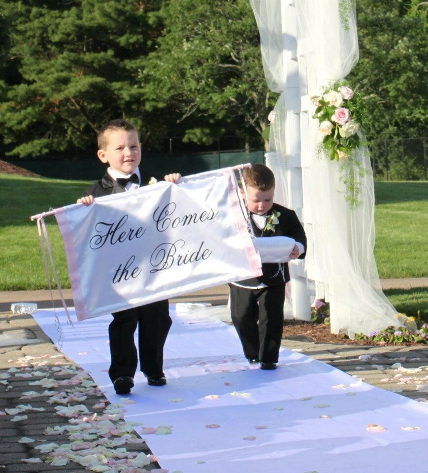 Wedding Ceremony Banner Here Comes the Bride Sign Custom Wedding Decoration