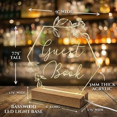 LED Light-Up Acrylic Event Sign for Ceremony | Guest Book Sign