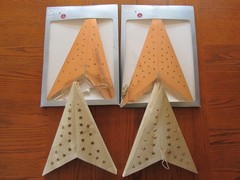 30″ Copper Foil Cut-Out Paper Star Lantern, Hanging Decoration 2 copper 2 ivory