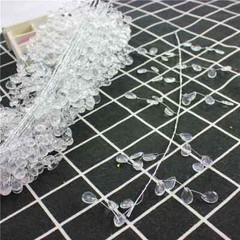 Acrylic Crystal Bead Flower Branch String Bridal Headdress Wedding Props Tiara