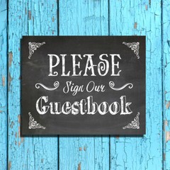 Wedding Decor PLEASE SIGN OUR GUESTBOOK Print, 8×10 CARDSTOCK Print ONLY