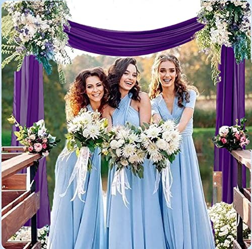 Wedding Arch Draping Fabric 1 Panel 20FT Chiffon 28″ x 20FT 1Panel Purple