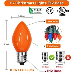 Couah C7 LED String Lights-25Ft Ceramic Vintage Multicolor Lights with 27 Col…