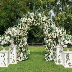 Metal Garden Arch Trellis Outdoor Arbor For Wedding Bridal Plant Climbing Decor