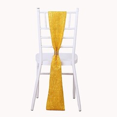 5 GOLD Polyester Chair SASHES Metallic Fringe Party Events Home Decorations