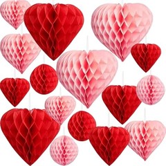 PCS Valentines Day Decor, Red Pink Heart Valentines Party Decorations Pom 16
