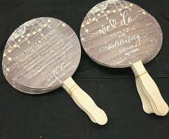 FUMETE 30pc Wedding Fans-leaf style-Warm Words