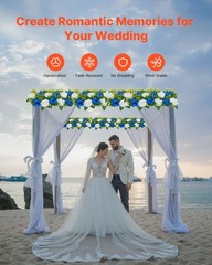 VEVOR Flower Balls Wedding Centerpieces Fake Flower Arrangement Blue+White 10PCS