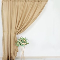 8×8 feet Natural Faux Burlap CURTAIN Photography Backdrop Panel Party Events