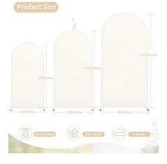 6FT Ivory Arch Cover – Polyester Fitted Wedding Arch Stand Covers Round Top