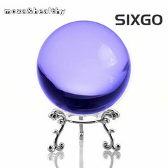 Purple (Lavender) Crystal Ball 80mm 3″ With Silver Flower Stand