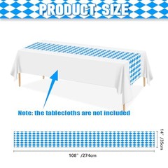 Pcs Oktoberfest Table Runner – and White Checkered Tablecloths 14 x 108″ 6 Blue