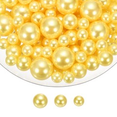 200 Pcs Pearl Bead for Vase Filler 20/14/10mm Floating Beads(Yellow)