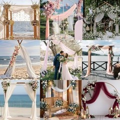 Wedding Arch Draping Fabric 29″ x 20Ft Sheer Drapes Fabric Gauze 1 White