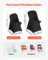 VEVOR 30PCS Black Stretch Spandex Folding Chair Covers for Wedding Party Dining