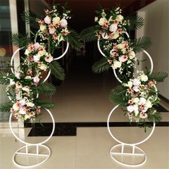 Wedding Flower Display Frame Round Arch White Metal Circle Backdrop Stand Party