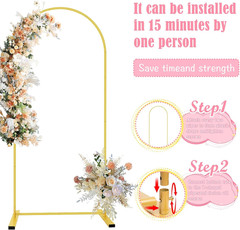 6FT Metal Arch Backdrop Stand Wedding Arch Frame for Parties Wedding Floral US