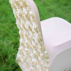 Champagne Satin Rosette SPANDEX Stretchable Banquet CHAIR COVER Wedding