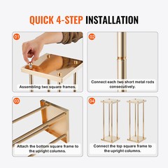 VEVOR 4PCS Column Wedding Flower Stand Cylindrical Display Rack 31.5inch Metal