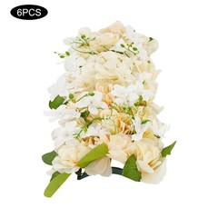 6pcs Artificial Flower Wall Panels Wedding Backdrop 50x20cm (each) Champagne