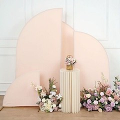 4 Fitted Spandex Matter Half Moon Wedding Arch Backdrop STAND COVERS Set Party