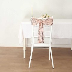 5 ROSE GOLD Embroidered Sequin CHAIR SASHES Party Events Decorations