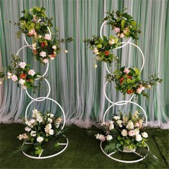 Set of 2 Oversized Round Wedding Arch Backdrop Metal Hoop Floral Stand Party Dec