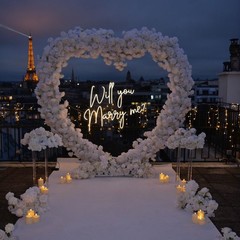 7.2FT Heart-Shaped Balloon Arch Frame Large Metal Wedding & Party Backdrop Stand