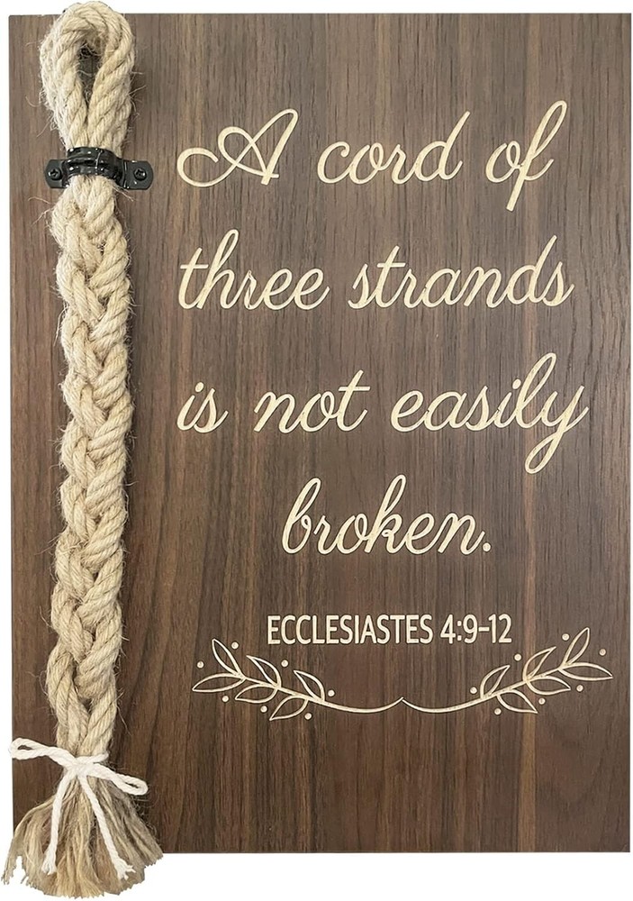 A Cord of Three Strands Wedding Sign, Bible Cross Wedding Unity Sign, Tie The Kn