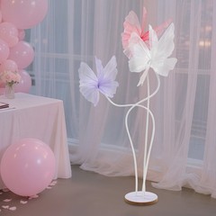 White& Pink& Purple Giant 3-head Artificial Butterfly Wedding Decoration