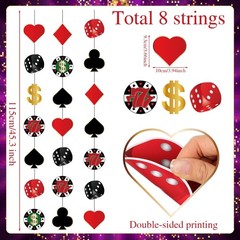 Blosssound 8 Pieces Casino Theme Party Decorations Casino Party Hanging Garla…