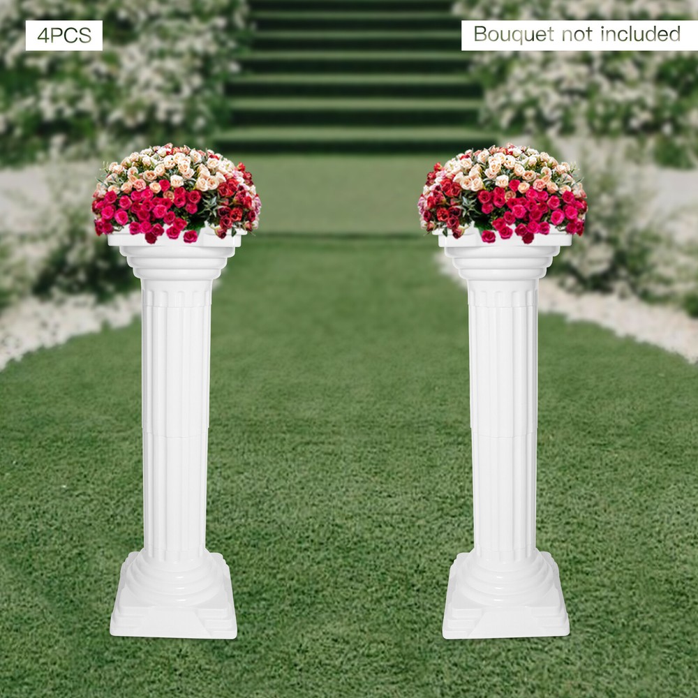 4pcs Roman Column For Wedding Landscaping Pillar Event Decorative Columnar White