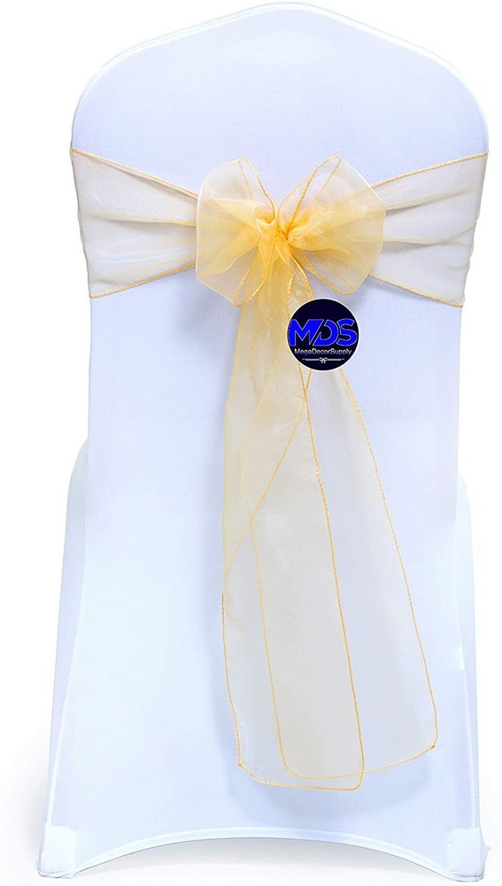 Mds Pack Of 25 Organza Chair Sash Bow Sashes For Wedding And Events Supplies