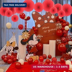 Red Party Hanging Fans DIY Set – 12pcs Pinwheels & Flowers for Weddings, Bir