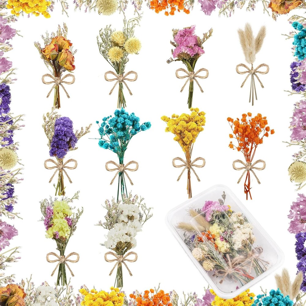 10 Pcs Mini Dried Flowers Bouquet Natural Gypsophila Don’t Fort Me Dried