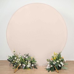 BLUSH 7.5 ft Fitted Spandex Round BACKDROP STAND COVER Party Wedding Decorations
