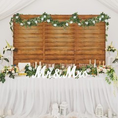 2pcs Large Mr & Mrs Wedding Table Signs with 5.91ft Floral Garland Centerpieces