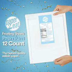 Frosting Sheets Premium 8.5” X 11” – 12 Count – White Edible Icing Sheets