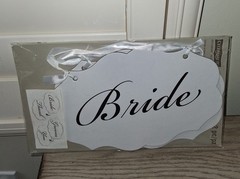 Wedding Chair Signs Bride & Groom Reversible on the other sides Thank & You