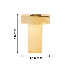 GOLD 6″ Ceramic T Symbol Flower VASE Table Centerpiece Party Events Decorations