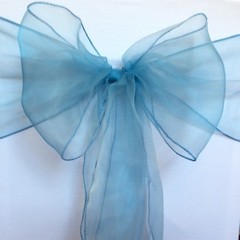 dusty blue organza chair sashes chair ties bow ribbon wedding anniversary decor