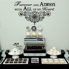 Forever & Always Wedding Wall Decor Vinyl Sticker Decal 13″h x 22″w