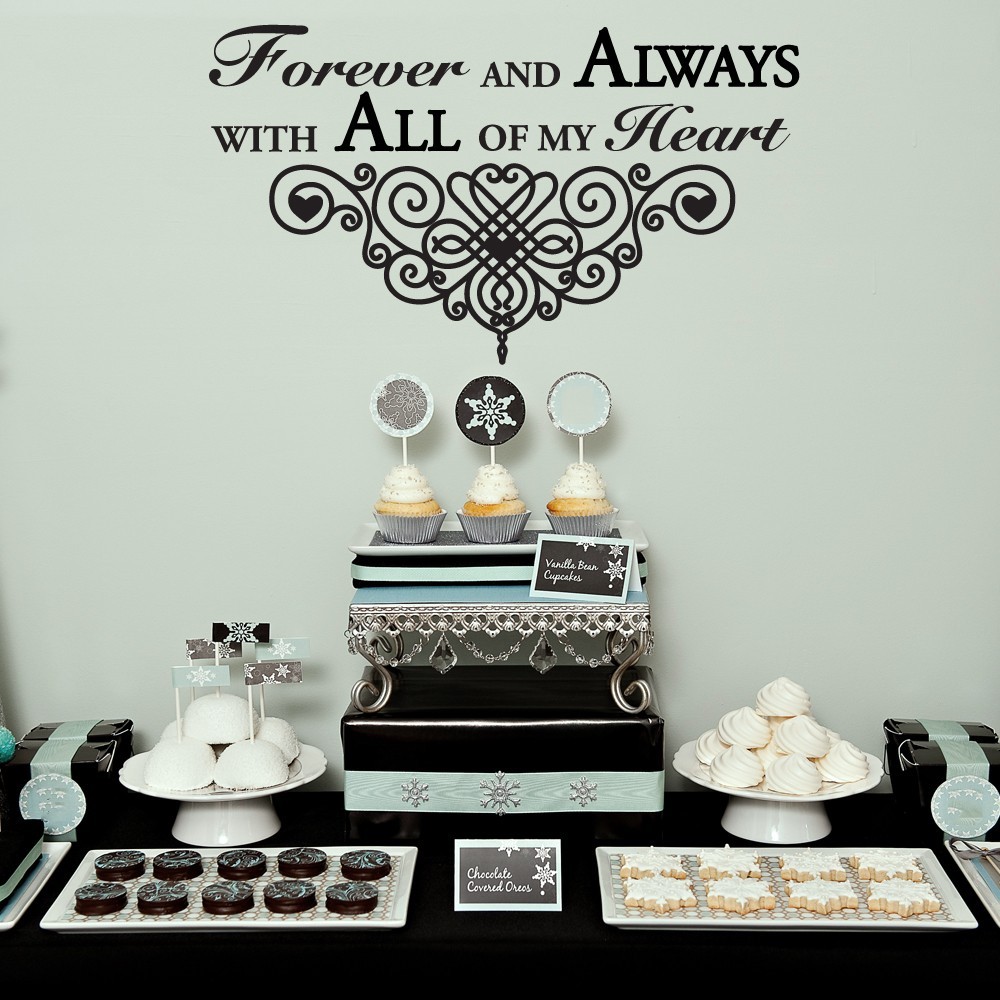 Forever and Always Wedding Wall Decor Vinyl Sticker Decal 35″h x 60″w