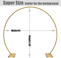 9ft Large Size Metal Circle Balloon Arch Stand Decoration, Indoor Outdoor Arch .