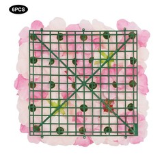 6 Pieces Reusable Design Silk And Pe Artificial Flower Wall Panel 16.54*16.54in