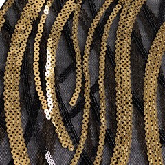 5 BLACK GOLD Mesh Embroidered Sequins CHAIR SASHES Party Events Decorations